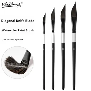 Set di <span class=keywords><strong>pennelli</strong></span> <span class=keywords><strong>sintetici</strong></span> <span class=keywords><strong>per</strong></span> capelli <span class=keywords><strong>per</strong></span> artista professionista 4 pezzi a forma di pugnale nero <span class=keywords><strong>per</strong></span> <span class=keywords><strong>pennelli</strong></span> <span class=keywords><strong>per</strong></span> pittura a olio Premium in acrilico - Product Image 5