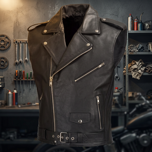 Nouveau Gilet en Cuir pour Homme avec Poches Discrètes, Gilets Personnalisés pour Adultes, Gilets en Cuir Marron Vintage, Vestes en Cuir - Product Image 3