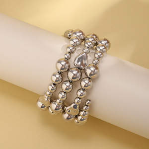 Bracelet en perles de bijouterie tendance, nouvelle arrivée 2023, bracelet simple multi-rangs pour femmes, bracelet en or CCB enveloppé autour du bras - Product Image 5