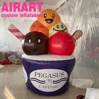 Ballon gonflable coloré en forme de crème glacée pour l'été, grand modèle gonflable de gâteau et de dessert, crème glacée gonflable pour la publicité