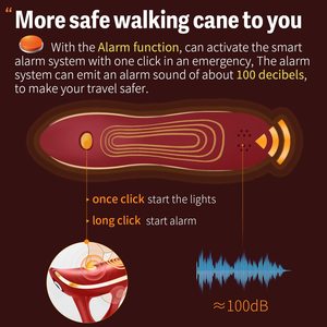 Nuevo Bastón Inteligente Personalizable de 2025, Bastón Plegable con Carga USB, con Reloj Alarma e Iluminación LED - Product Image 5