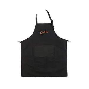 Wholesale Black Kitchen Chef Cooking <b>Aprons</b> with Custom Logo <b>Waterproof</b> for Restaurants BBQ Use Man Woman Bibs - Product Image 1