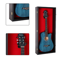 Haute qualité noir acajou bois cadre plexiglas moderne grande guitare acoustique vitrine armoire décor à la maison ombre boîte