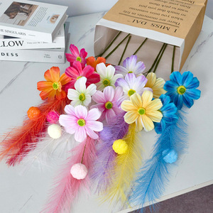 Persan mexicain Aster fleur artificielle Style coréen décoration de la maison pièce décorative fleur en soie - Product Image 3