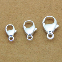 50 pièces de fermoirs mousquetons en argent sterling 925, connecteurs d'extrémité pour chaînes de colliers et bracelets, apprêts de bijoux de mode DIY