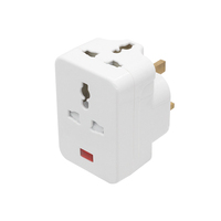 Adaptor Colokan Listrik Universal UK 3 Pin 368M dengan 3 Stopkontak AC Bahan Plastik