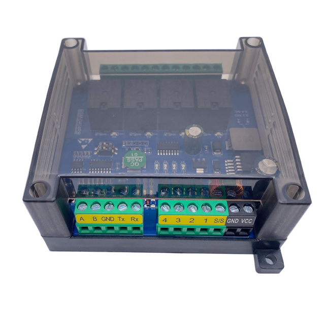 RS232/RS485 Modbus RTU Protocol 4DI 4DO Digital Input/Output Relay Control Board with Housing Smart Home IoT Module
