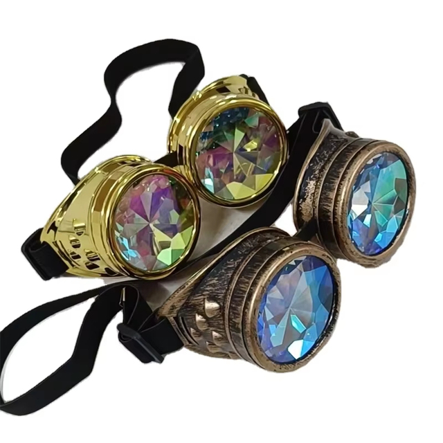 Wholesale Steampunk Wobble Goggles Kaleidoscope Glasses Colored Glasses
