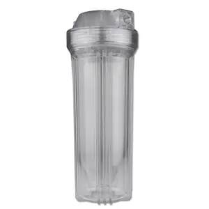 Boîtier de filtre à eau en plastique transparent de 10 pouces Boîtier de résistance à haute pression de traitement de l'eau de 10*2.5 pouces