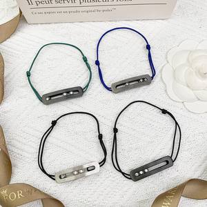 Bracelet porte-bonheur en perles noires Messicard tissé à la main pour femmes, nouveau bracelet classique simple à maillons de chaîne, bijoux MANTU - Product Image 1