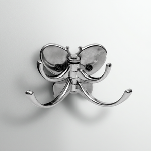 AK Brass Butterfly Shape Wall <b>Hook</b> Nickel Finish Double <b>Hook</b> <b>Coat</b> Hanger <b>Decorative</b> Wall Hanger Home Interior Decor - Product Image 4