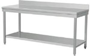 Barra de Condimentos de Acero Inoxidable Modelo VCT con Encimera de 2 Niveles, Respaldo y Patas Redondas - Capacidad de 300 kg - Product Image 4