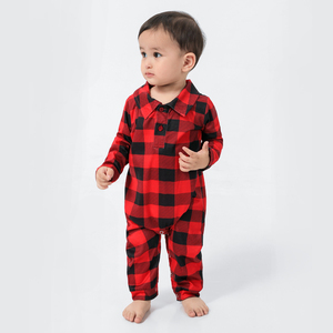 Conjuntos familiares de Navidad 2 piezas Pjs de Navidad Pijamas a cuadros de Navidad rojos Conjuntos de pijamas de Navidad familiares a juego - Product Image 3
