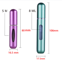 Flacons vaporisateurs de parfum cosmétique vides rechargeables en aluminium miniatures portables de 5 ml 8 ml