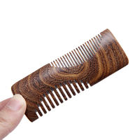 Ensemble de brosse et de peigne à barbe en bois de santal de haute qualité, fabrication sur mesure, vente en gros, nouvelle arrivée, pour femmes et hommes