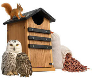 Tùy Chỉnh Sóc Nhà Screech Barn Owl Hộp Vịt Tổ Nơi Trú Ẩn Tuyết Tùng Chim Nhà Cho Bên Ngoài Mộc Mạc Lớn Nhà Chim Lồng Hộp - Product Image 1