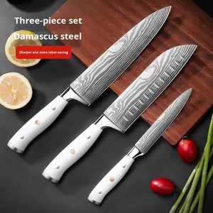 Juego <span class=keywords><strong>de</strong></span> cuchillos Santoku <span class=keywords><strong>de</strong></span> <span class=keywords><strong>chef</strong></span> con patrón <span class=keywords><strong>de</strong></span> Damasco <span class=keywords><strong>de</strong></span> 8 pulgadas, cabeza <span class=keywords><strong>de</strong></span> acero doble con mango <span class=keywords><strong>de</strong></span> ABS, colección <span class=keywords><strong>de</strong></span> cuchillos <span class=keywords><strong>de</strong></span> cocina <span class=keywords><strong>de</strong></span> acero inoxidable - Product Image 1