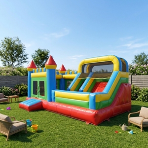 Grand château gonflable commercial 5*5m maison gonflable en PVC avec toboggan maison gonflable de saut intérieur et extérieur à louer - Product Image 2
