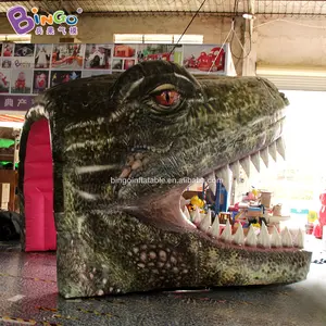 COMMERCIAL USE 3.5x2x2.5mh inflatable dinosaur head tunnel tent inflating bespoke vivid dragon head model tunnel
