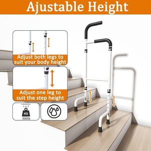 Có thể điều chỉnh chiều cao cầu thang leo hỗ trợ mía an toàn & Rắn người già cầu thang Helper cho đau hông & đầu gối đi bộ cầu thang & rollator - Product Image 4