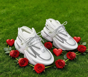 Zapatos de moda con suela gruesa y logotipo personalizado para hombre - zapatos deportivos casuales con suela gruesa estilo nave espacial, zapatos deportivos blancos - Product Image 1