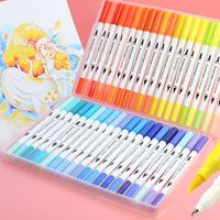 Marqueurs pinceaux d'art en plastique à pointe souple, 36 couleurs, double pointe 03, non effaçables, pour aquarelle, personnalisables, très demandés