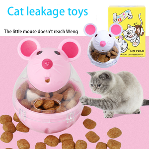 Dessin animé chat et souris gobelet jouet déversement et Puzzle amusant en plastique fuite boule bol pour animaux de compagnie - Product Image 1