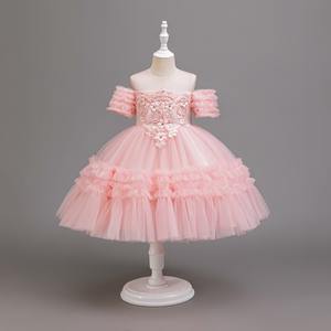 Gaun Kue Tulle Bertingkat untuk Pesta Ulang Tahun Anak Perempuan Balita Gaun Putri dengan Bordir Bunga Stok Tersedia Ukuran Khusus - Product Image 5