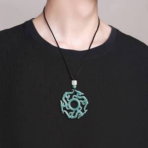หยกธรรมชาติหยกน้ำเงินรูปมังกรจี้หยกสไตล์จีนมังกรจีน UNISEX ของขวัญพร้อมใบรับรอง LP69 - Product Image 4