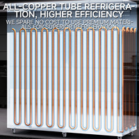 Réfrigérateur-congélateur commercial sous comptoir à quatre portes en acier inoxydable 201, style européen, refroidissement par air, dégivrage automatique, numérique