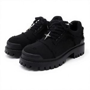 Chaussures derby à plateforme pour hommes |   Chaussures décontractées de style britannique surdimensionnées pour augmenter la taille |   Bottes de travail usées - Product Image 1