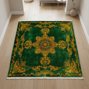 Tapis oriental de luxe PRIME ROYAL ENTERPRISE, fait main en pure soie persane, moderne, lavable, antidérapant, épaisseur 2-3 mm - Product Image 6