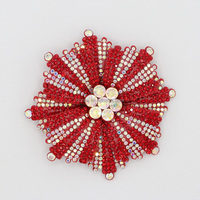 PC099 3D strass fleur patchs cristaux brillants perles accessoire de Style à coudre pour vêtements robes chapeaux en feutre PU plastique