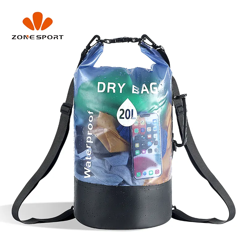 OEM Custom Logo Boating Kayaking Water Proof Floating Roll Top Dry Backpack Outdoor 20L Waterproof Dry Bag