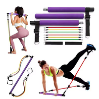 Bande de Résistance Réglable, Bâton de Pilates, Équipement de Fitness, Entraînement Complet du Corps, Kit de Barre d'Exercice Portable pour la Maison