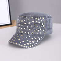 Gorra de béisbol vintage de algodón lavado con remaches metálicos europeos, unisex, personalizada, en stock, al por mayor, para adultos