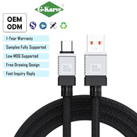 Câble USB Type C sur mesure, robuste, 5,0 mm d'épaisseur, charge rapide 100W PD, câble de charge en nylon tressé renforcé pour Android
