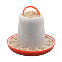 Mangeoire automatique pour poussins en matériau PP, mangeoire à plateau pour poussins avec une longue durée de vie, couleurs blanc/rouge, garantie 1 an