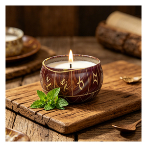 Boîtes de bougies artistiques en coton non toxique parfumées, avec couvercles de luxe, forme personnalisable, étiquette privée, pour remplissage, vente au détail et échantillonnage en réseau - Product Image 4