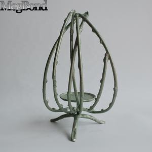 Cast Iron Twig Metal <strong>Tealight</strong> Candle Holder with Gold Wire Elegant Home Decor <strong>Lantern</strong> or Candle Jar - Product Image 5