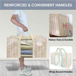 Sturdy & Durable Clothes <b>Storage</b> Bags Totes <b>Bins</b> Packing Moving Bags for College Supplies - Product Image 3