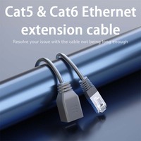 Kabel LAN UTP Cat6 RJ45 Male to Female Kabel Jaringan Ethernet LAN Ekstensi Kabel Tembaga Murni PVC Terlindungi Panjang Dapat Disesuaikan