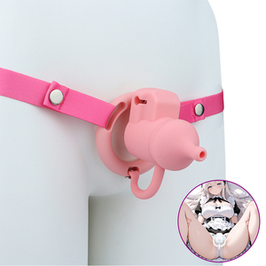 Biberón rosa, jaula de silicona con orificio de uretra para Sissy, juego de Bondage para pene, cinturón elástico, dispositivo de castidad, Juguetes sexuales para hombres - Product Image 1
