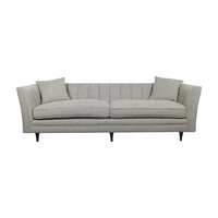 Sofá Shayne de Lujo Personalizable para Sala de Estar, Tapizado en Tela Gris con Respaldo Acanalado, 3 y 2 Plazas, Estilo Árabe, Muebles de Dormitorio, Hecho en China