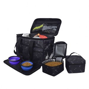 Sac de voyage pliable pour chien, grande capacité, imperméable, avec 2 compartiments pour nourriture, échantillon gratuit - Product Image 1
