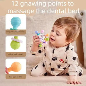 Jouets de dentition sensoriels <span class=keywords><strong>Montessori</strong></span> pour bébé sans BPA, jouets de dentition sensoriels, jouets à mâcher, hochets, jouets de dentition pour bébé - Product Image 5