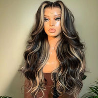 Perruque Lace Front P1B/27, Cheveux Naturels Alignés, Ondulés, Densité 2000%, Sans Colle, Pré-Pluckée, Cheveux de Bébé, Ligne de Cheveux Naturelle, Vente en Gros
