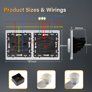 MVAVA Panel de Vidrio de Cableado Rápido 1/2/3/4 Gang, Botón de Reinicio Automático, Wifi, Tuya Zigbee, Interruptor de Pared Inteligente con Luz Táctil - Product Image 2