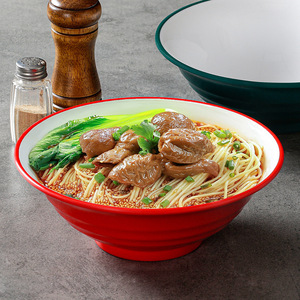 ชามเมลามีนไคโบยะขนาดใหญ่ สีแดงขาว สำหรับร้านอาหาร ใช้สำหรับหม้อไฟ บะหมี่ ซุป - Product Image 1