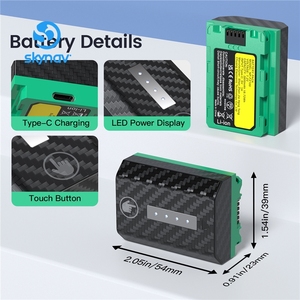 Pack de 2 batteries d'appareil photo 2600mAh pour Sony A7iii A7iv <span class=keywords><strong>A7C</strong></span> FX3 <span class=keywords><strong>A6600</strong></span> avec charge directe USB-C, indicateur LED, NP-FZ100 OEM - Product Image 6